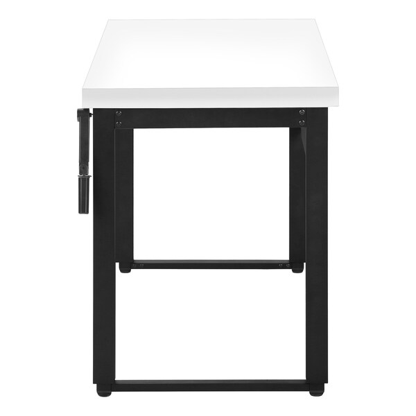Monarch Specialties Computer Desk, Home Office, Standing, Adjustable, 48"L, Work, Laptop, Metal, Laminate, White, Black - I 7681