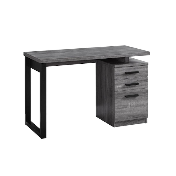 Towels Usa 48 in. Computer Desk - Grey & Black Left or Right Facing - TO378050