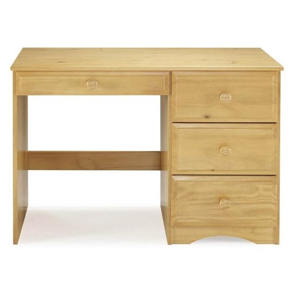 Convenience Concepts Essentials Writing Desk with Four Drawers, Natural - HI2545419