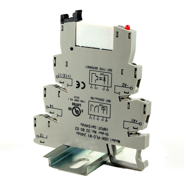 Asi 24V Terminal Block Relay, Interposing SPDT 24V DIN Rail Relay, 24V Coil 6A 250Vac - ASI328002