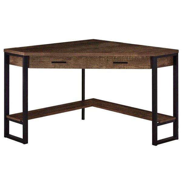 Gfancy Fixtures 42 x 42 x 30 in. Brown Reclaimed Wood Corner Computer Desk - GF3099672