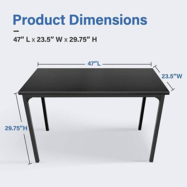 Ipower Simple Deluxe 44X24X30 Inch Desk, Black, 2.56 H, 24.41 W X Aluminum, Black - FNDESK44X24X30B