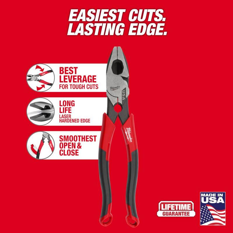 Milwaukee Linesman Plier Comfort Grip/Thread Cleaner & 8 in. Long Nose Plier Comfort Grip & 6 in. Diagonal Plier w/Comfort Grip - MT550T-MT556-MT555