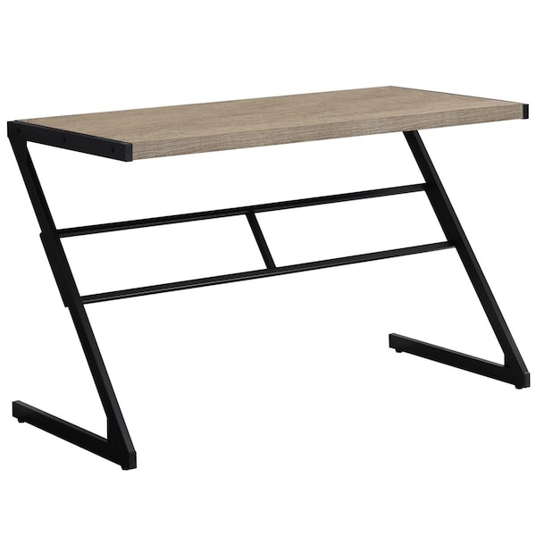 Daphnes Dinnette 48 in. Dark Taupe & Black Metal Computer Desk - DA2456395