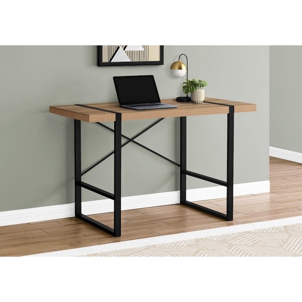 Daphnes Dinnette 48 in. Metal Computer Desk Light Reclaimed Wood - Black - DA3067007