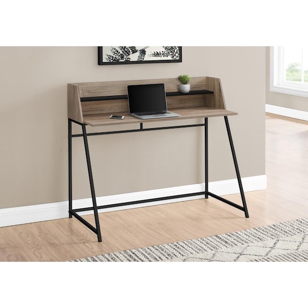 Daphnes Dinnette 48 in. Metal Computer Desk Dark Taupe & Black - DA3067095