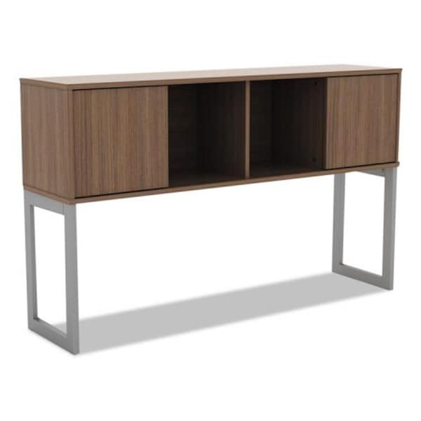 Fine-Line 36.5 H x 60 W x 15 D in. Open Office Desk Series Hutch - Modern Walnut - FI2494331