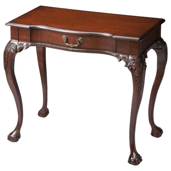 Gfancy Fixtures Touch of Class & Elegance with the Vintage Deep Cherry Writing Desk, Dark Brown - GF3659491