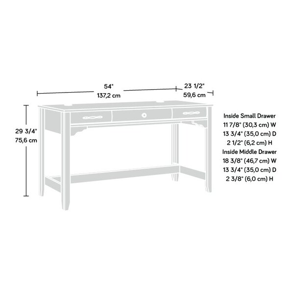 Sauder 23.46 in D X 29.76 in H, 54.02 in W X Engineered wood - 431407