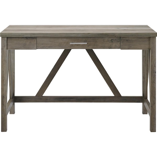 Walker Edison Furniture Walker Edison Furniture  46 in. Rustic Farmhouse Wood Computer Desk, Grey Wash - DW46AFGW