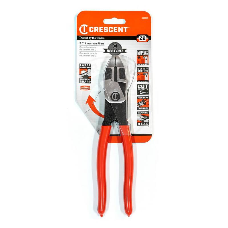 Crescent Z2 9-1/2 in. High Leverage Linesman Pliers with Dipped Grips - Z20509-06