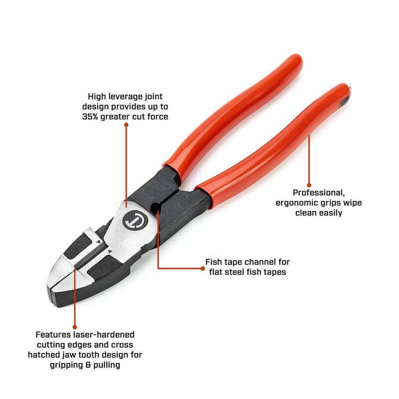Crescent Z2 9-1/2 in. High Leverage Linesman Pliers with Dipped Grips - Z20509-06
