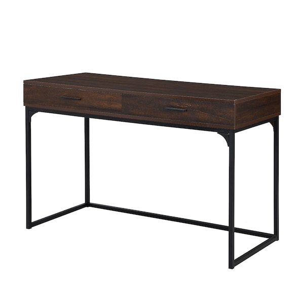 Carolina Horatio Computer Desk with Drawers, Elm & Black - D4730W-ELMBLK