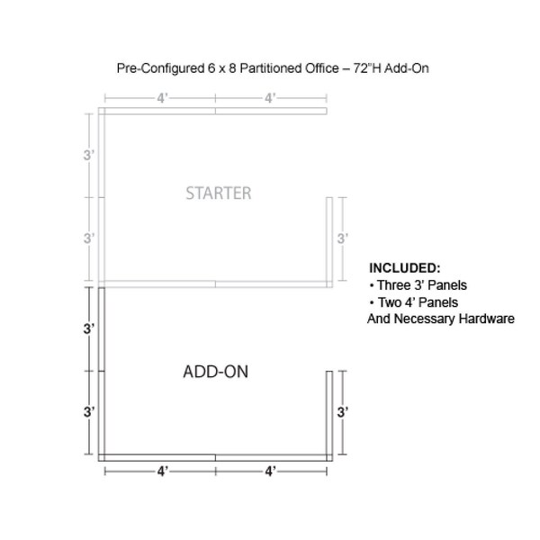Interion By Global Industrial 96 in D X 72 in H, 72 in W X Fabric Panels / Wood Frame / Steel Connectors, Blue - 236652BL