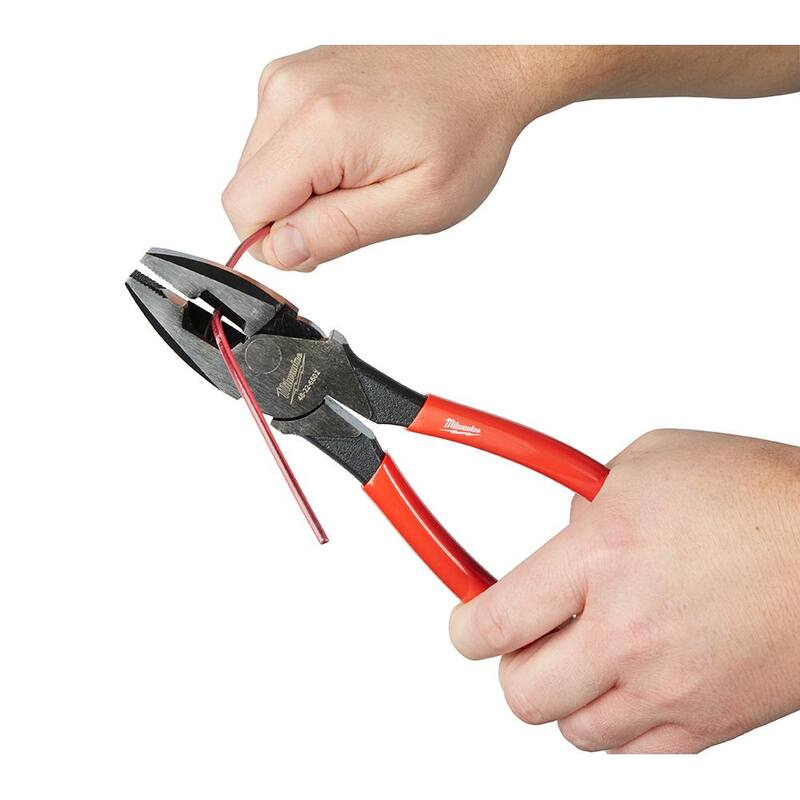 Milwaukee 9 in. High Leverage Linesman's Pliers with Thread Cleaner - 48-22-6503
