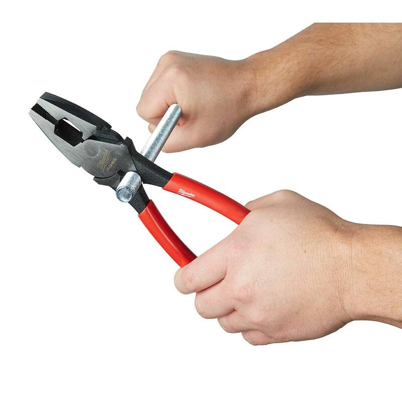 Milwaukee 9 in. High Leverage Linesman's Pliers with Thread Cleaner - 48-22-6503