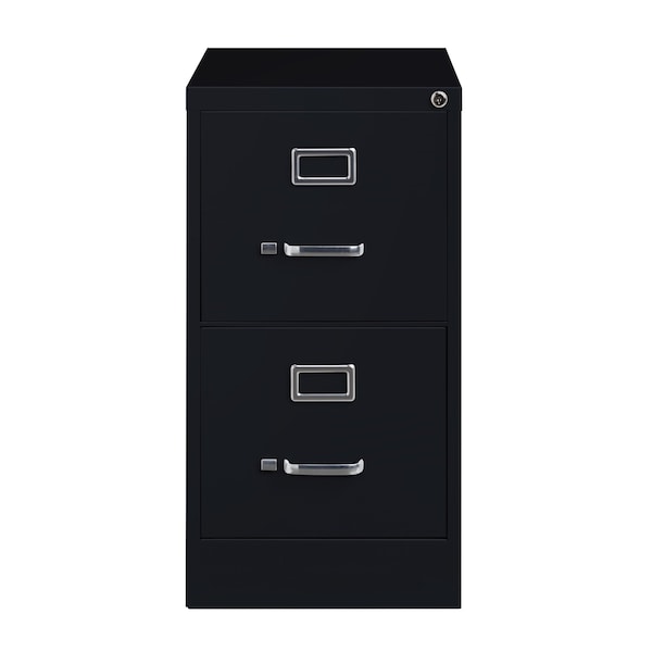 Hirsh 15" W 2 Drawer Vertical File Cabinet, Black, Letter - 17890
