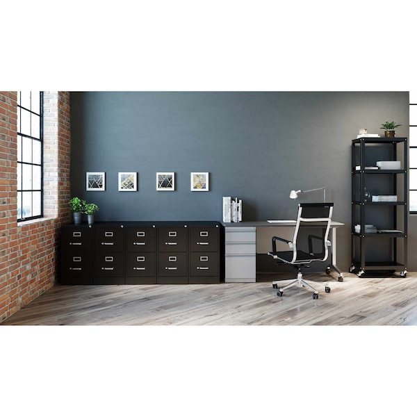 Hirsh 15" W 2 Drawer Vertical File Cabinet, Black, Letter - 17890