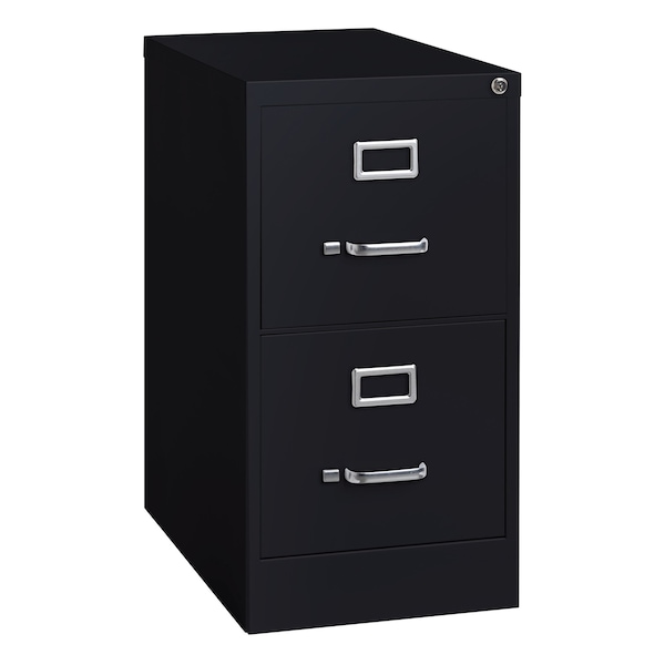 Hirsh 15" W 2 Drawer Vertical File Cabinet, Black, Letter - 17890