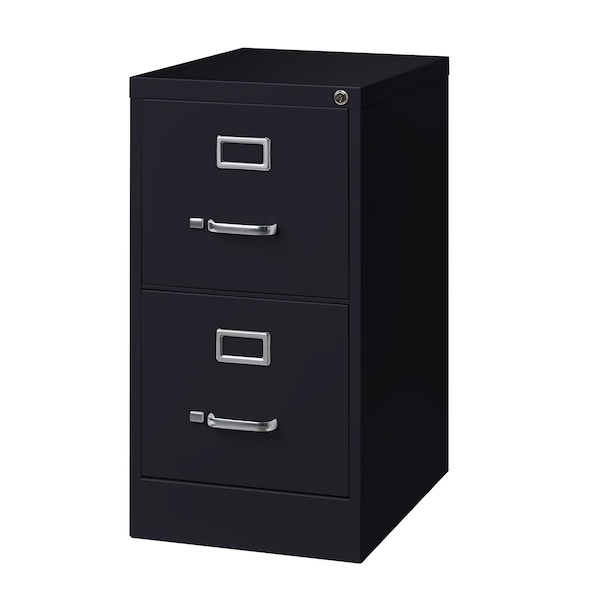 Hirsh 15" W 2 Drawer Vertical File Cabinet, Black, Letter - 17890