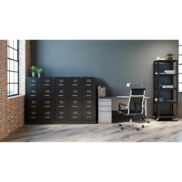 Hirsh 15" W 4 Drawer Vertical File Cabinet, Black, Letter - 17546