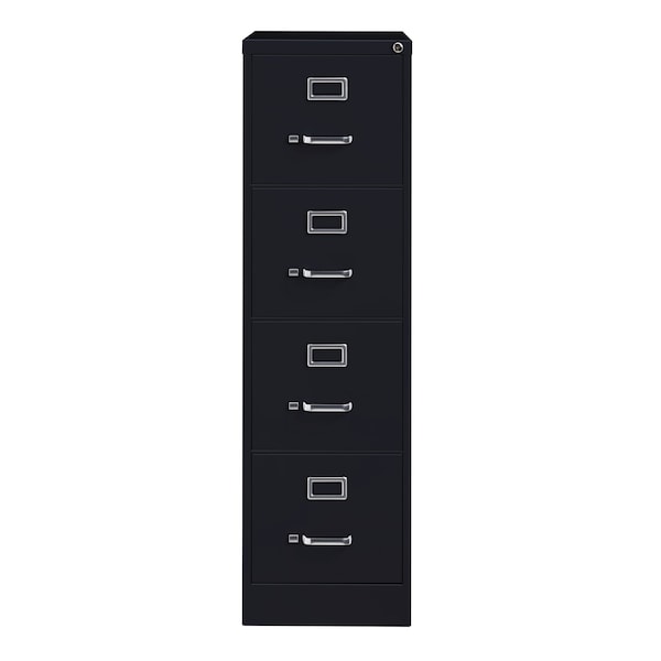 Hirsh 15" W 4 Drawer Vertical File Cabinet, Black, Letter - 17546