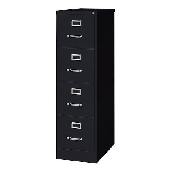 Hirsh 15" W 4 Drawer Vertical File Cabinet, Black, Letter - 17546