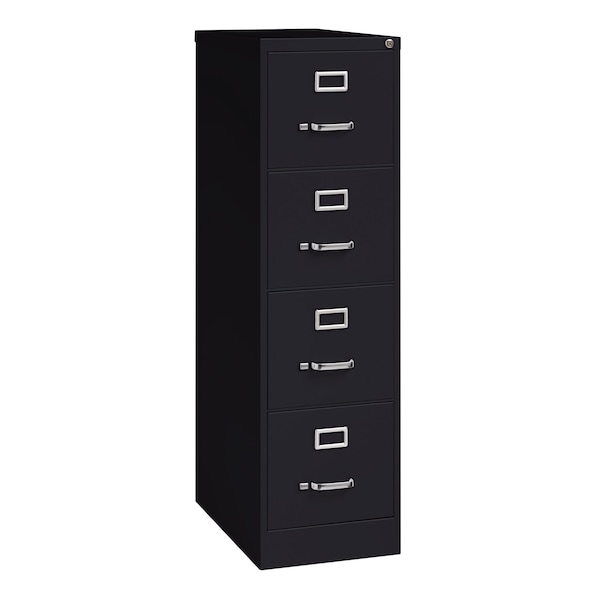 Hirsh 15" W 4 Drawer Vertical File Cabinet, Black, Letter - 17546