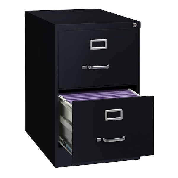 Hirsh 18" W 2 Drawer Vertical File Cabinet, Black, Legal - 14413