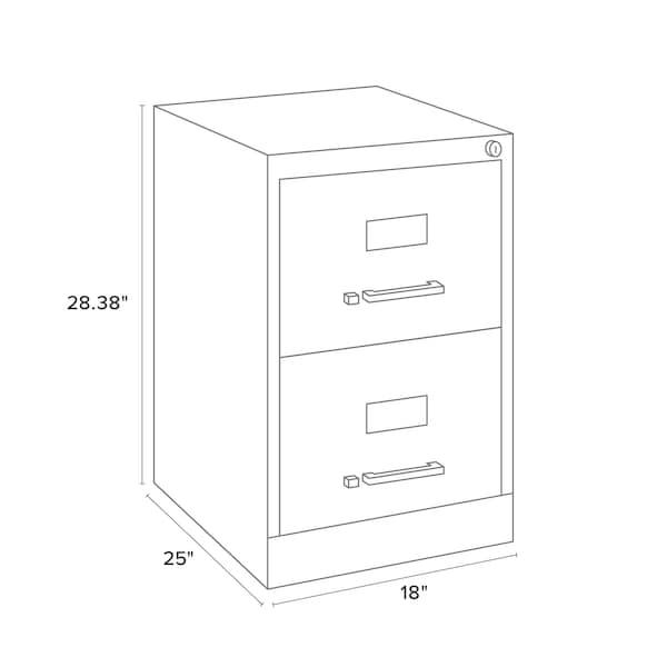 Hirsh 18" W 2 Drawer Vertical File Cabinet, Black, Legal - 14413