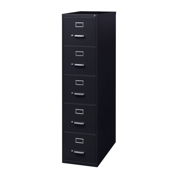 Hirsh 15" W 5 Drawer Vertical File Cabinet, Black, Letter - 17778