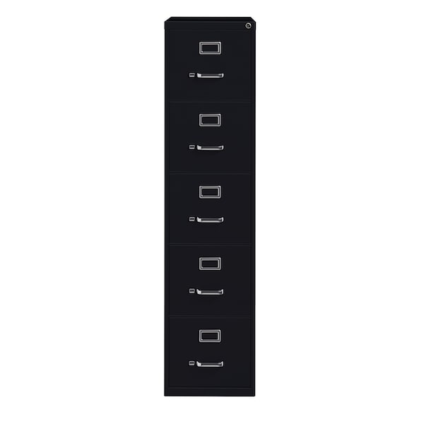 Hirsh 15" W 5 Drawer Vertical File Cabinet, Black, Letter - 17778