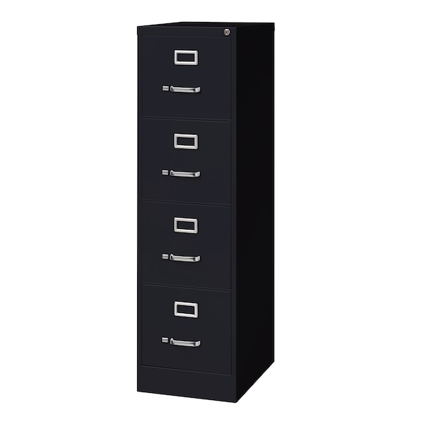 Hirsh 15" W 4 Drawer Vertical File Cabinet, Black, Letter - 17892