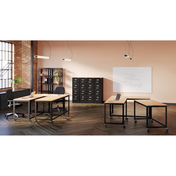 Hirsh 15" W 4 Drawer Vertical File Cabinet, Black, Letter - 17892