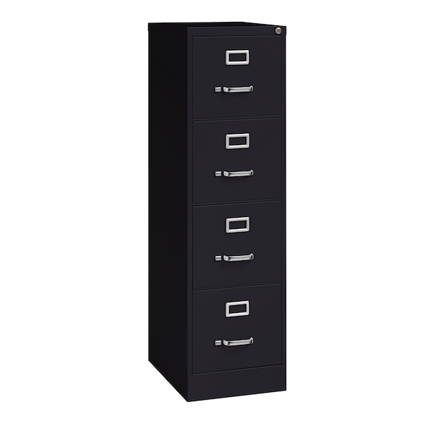 Hirsh 15" W 4 Drawer Vertical File Cabinet, Black, Letter - 17892