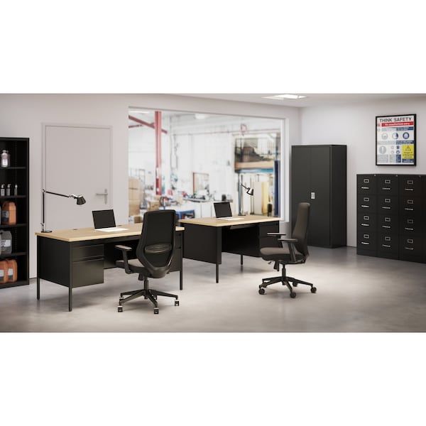 Hirsh 15" W 4 Drawer Vertical File Cabinet, Black, Letter - 17892