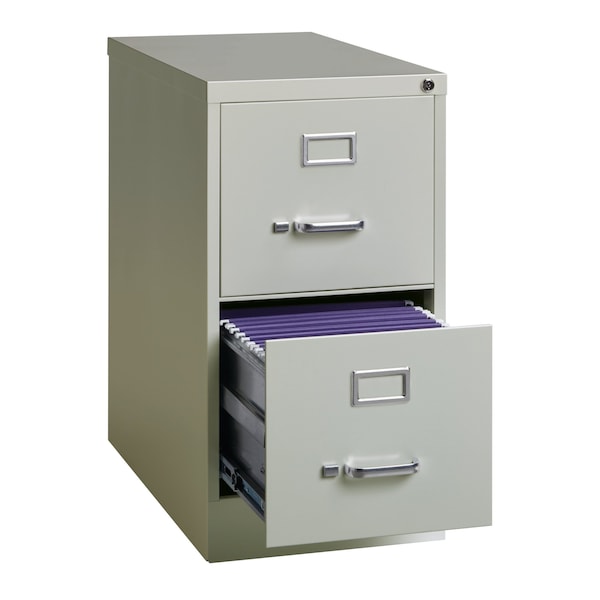 Hirsh 15" W 2 Drawer Vertical File Cabinet, Light Gray, Letter - 14411