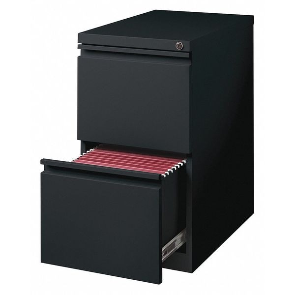 Hirsh 15" W 2 Drawer Vertical File Cabinet, Black, Letter - 18578