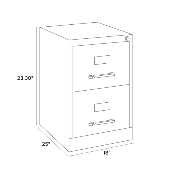 Hirsh 18" W 2 Drawer Vertical File Cabinet, Light Gray, Legal - 14414