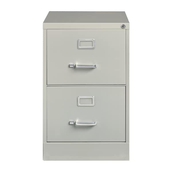 Hirsh 18" W 2 Drawer Vertical File Cabinet, Light Gray, Legal - 14414