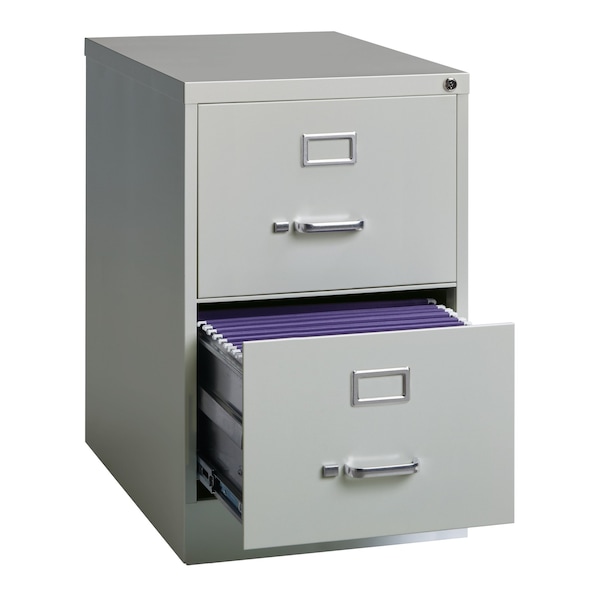 Hirsh 18" W 2 Drawer Vertical File Cabinet, Light Gray, Legal - 14414