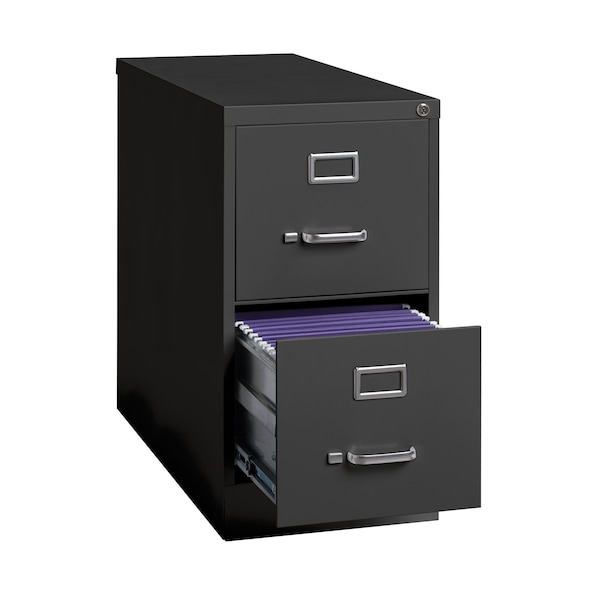 Hirsh 15 in W 2 Drawer Vertical File Cabinet, Charcoal, Letter - 24065