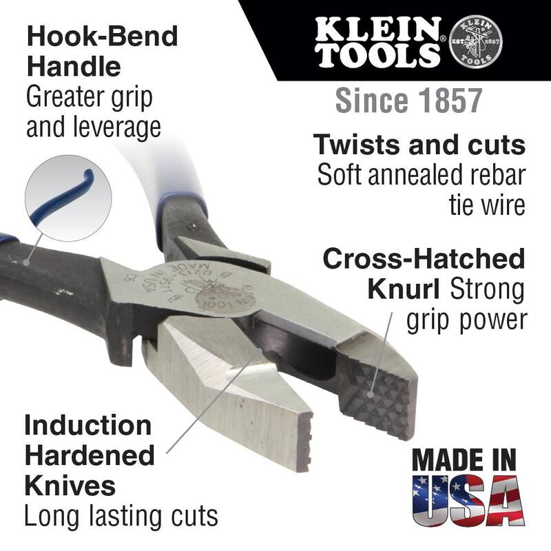 Klein Tools Ironworker's Pliers, Aggressive Knurl, 9-Inch - 213-9ST
