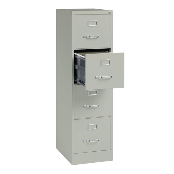 Hirsh 15 in W 4 Drawer Vertical File Cabinet, Light Gray, Letter - 22733