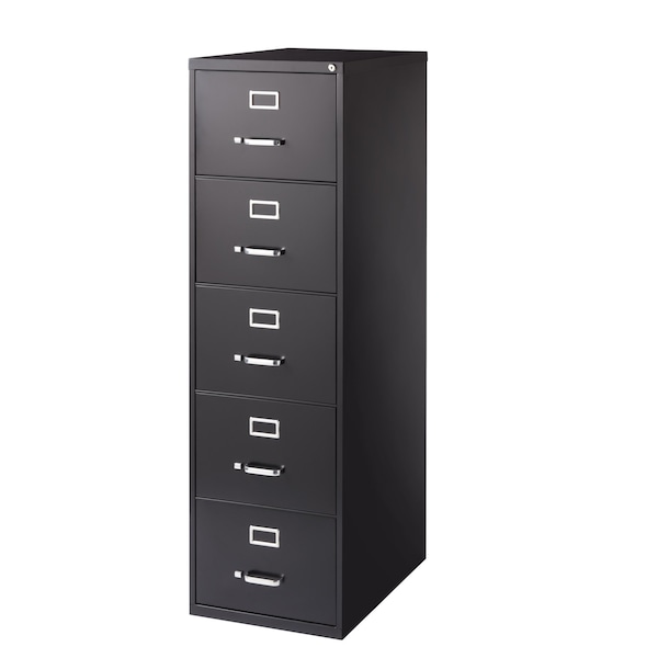 Hirsh 18" W 5 Drawer Vertical File Cabinet, Black, Legal - 17781