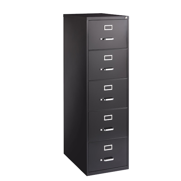 Hirsh 18" W 5 Drawer Vertical File Cabinet, Black, Legal - 17781