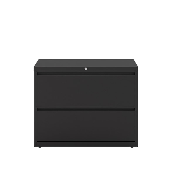 Hirsh 36" W 2 Drawer File Cabinet, Black, Letter - 17451