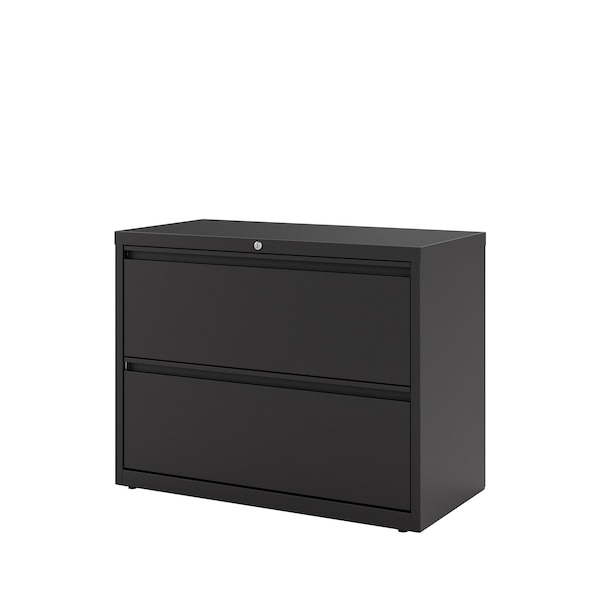 Hirsh 36" W 2 Drawer File Cabinet, Black, Letter - 17451