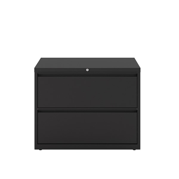 Hirsh 36" W 2 Drawer File Cabinet, Black, Letter - 17451