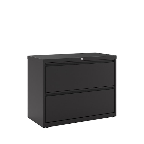 Hirsh 36" W 2 Drawer File Cabinet, Black, Letter - 17451